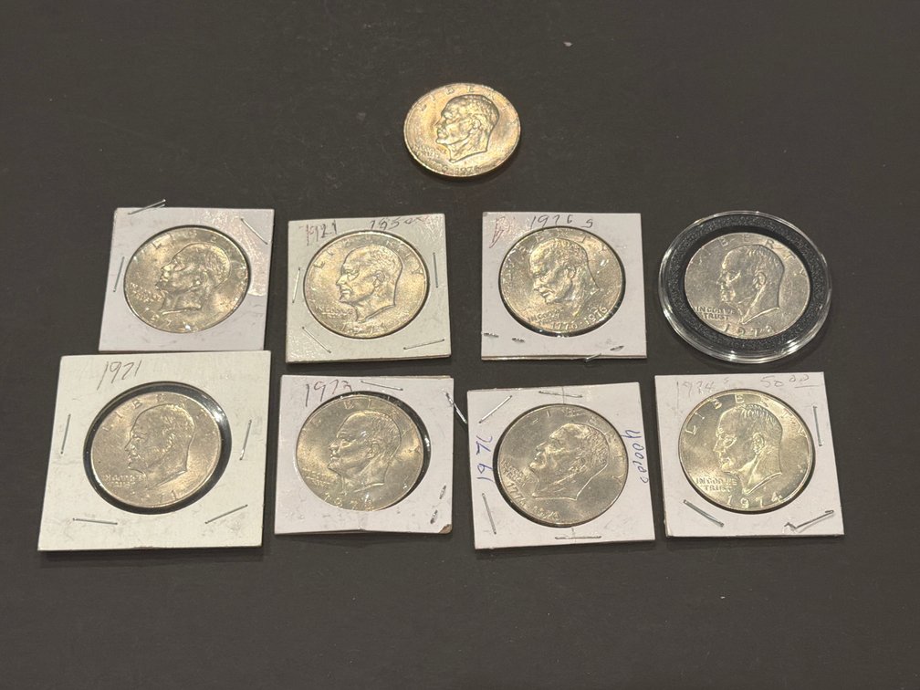United States Eisenhower Dollar Coins (9)