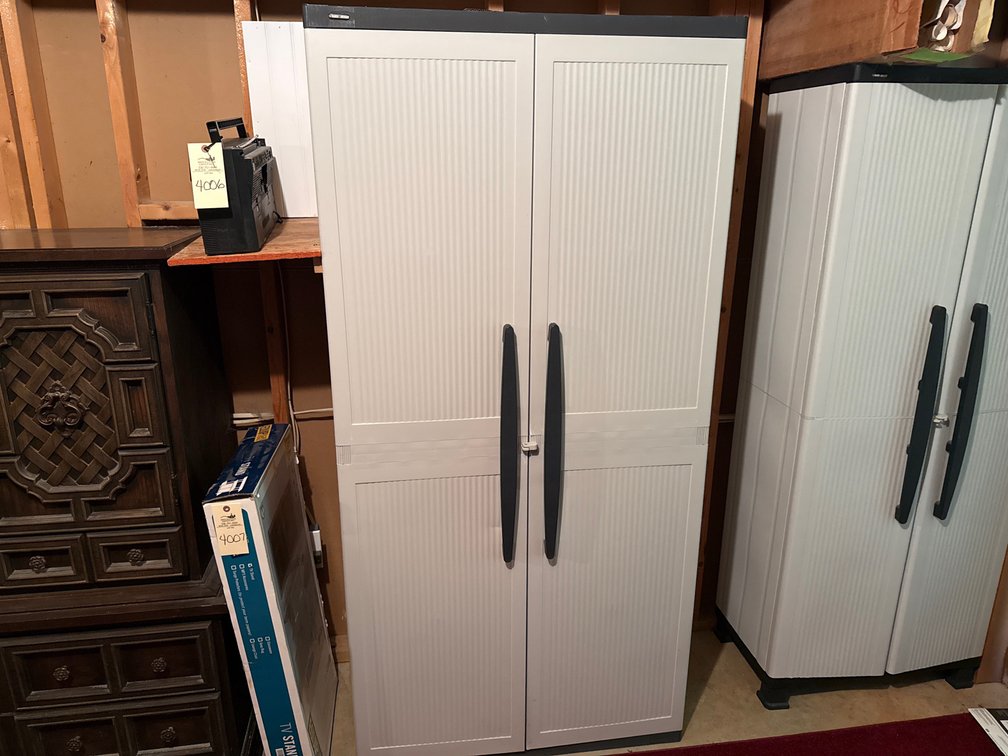 Tall Resin Two-Door Storage Cabinet