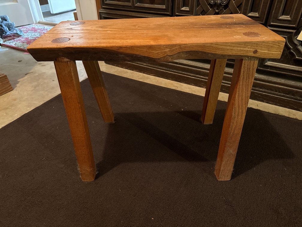 Handcrafted Solid Wood Live-Edge Low Bench