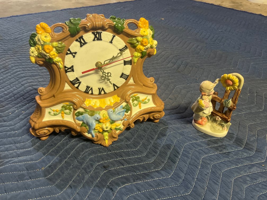 Ceramic Clock & Figurine
