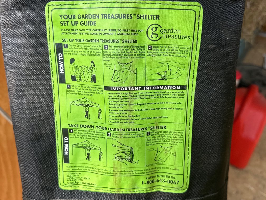 Garden Treasures Zippered Shelter & Storage Bag