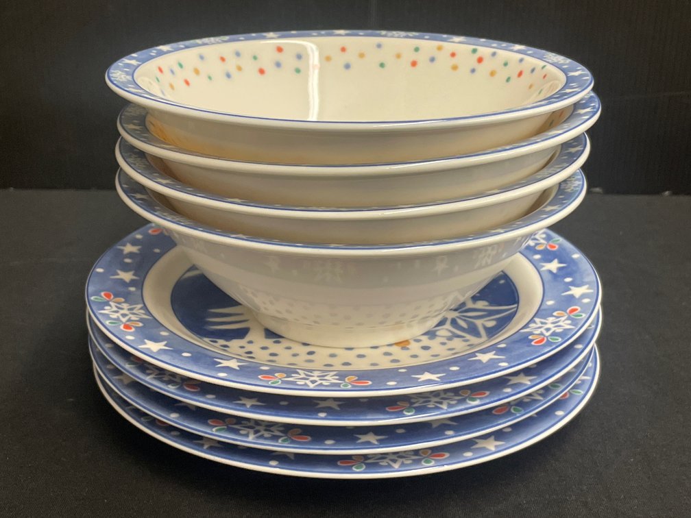 Epoch by Noritake Mr. Snowman Ceramic Plate and Bowl Set