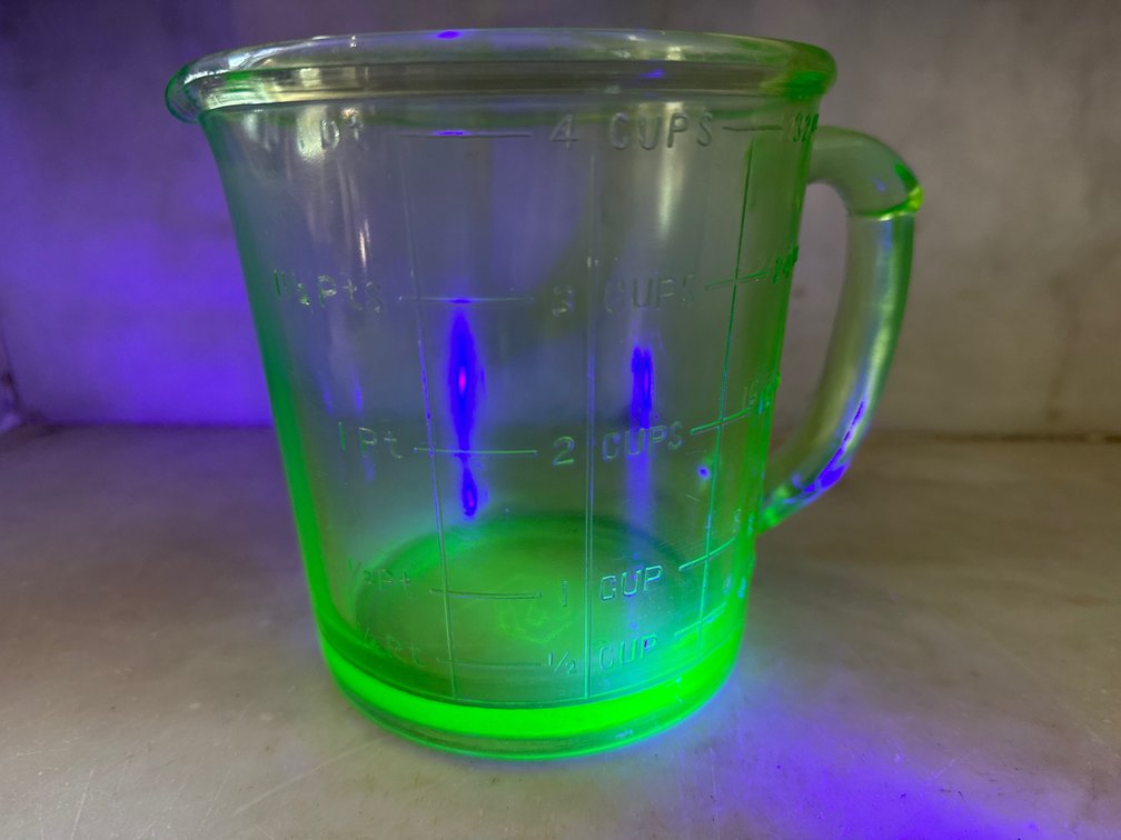 Green Uranium Glass Measuring Cup