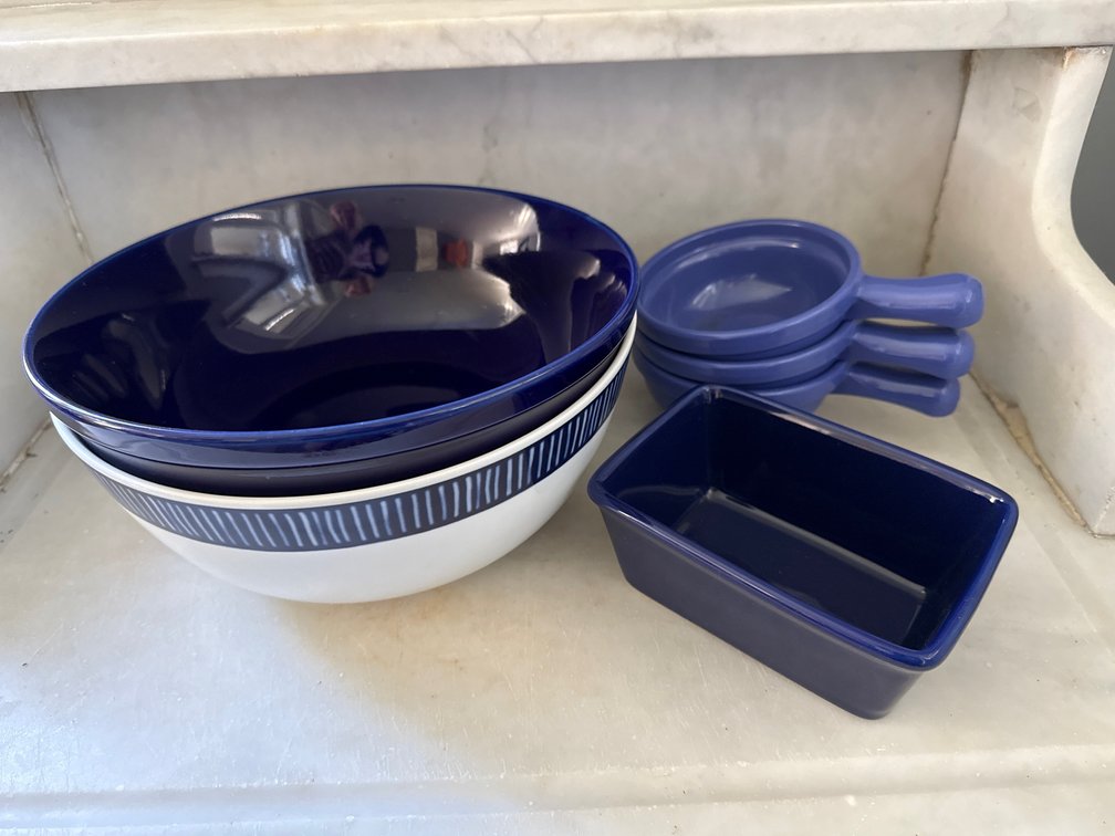 Ceramic Bowls, Handled Dishes, and Baking Dish