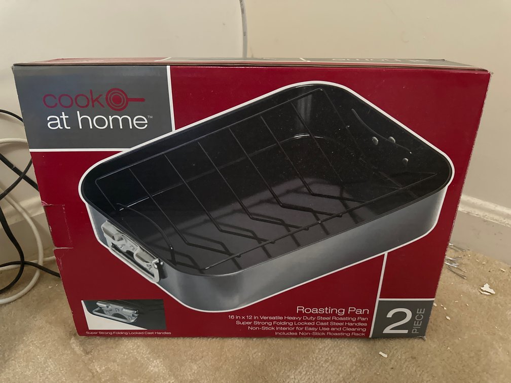 Cook at Home 2-Piece Steel Roasting Pan Set