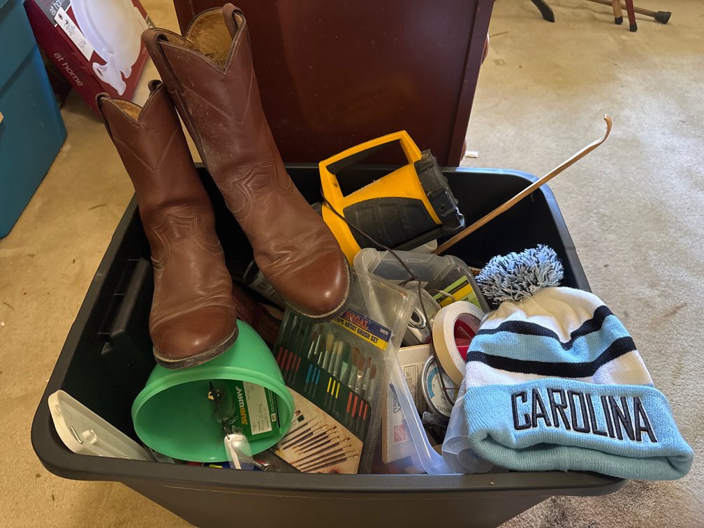 Western Boots, Lantern, Artist Brushes, Hand Tools, and More