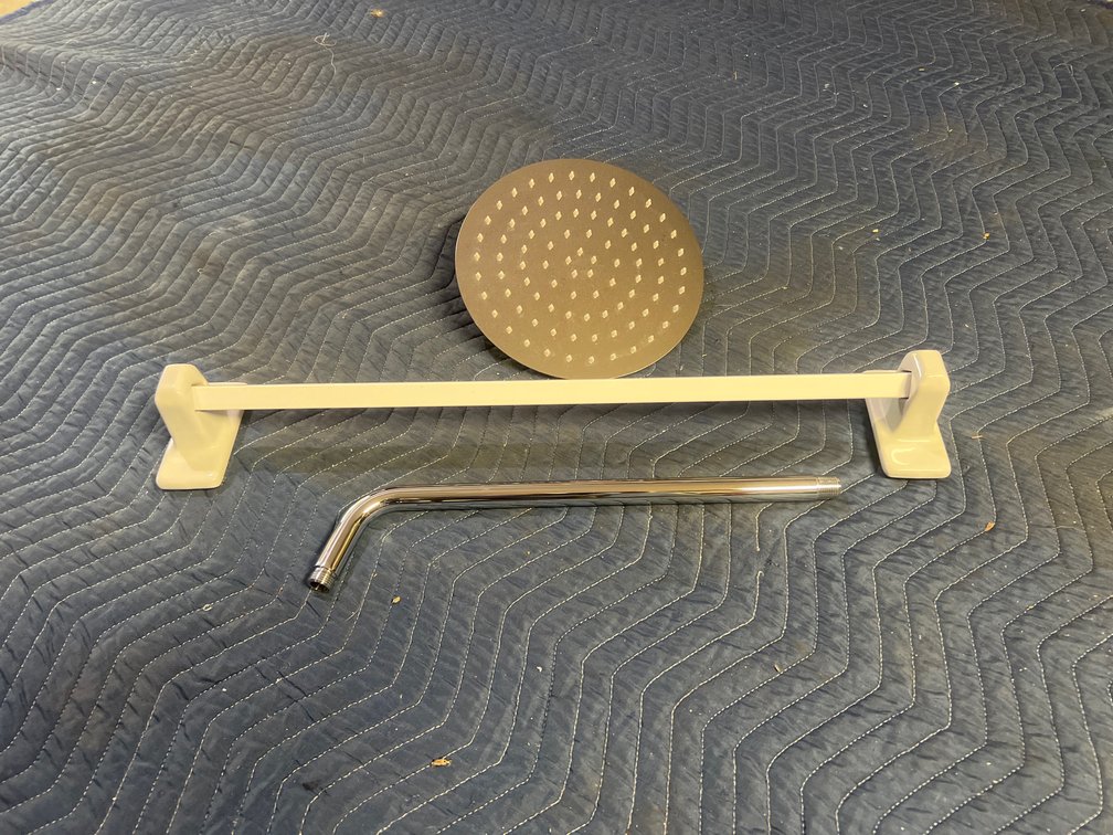 Rain Shower Head, Ceramic Base Towel Bar, Shower Extension