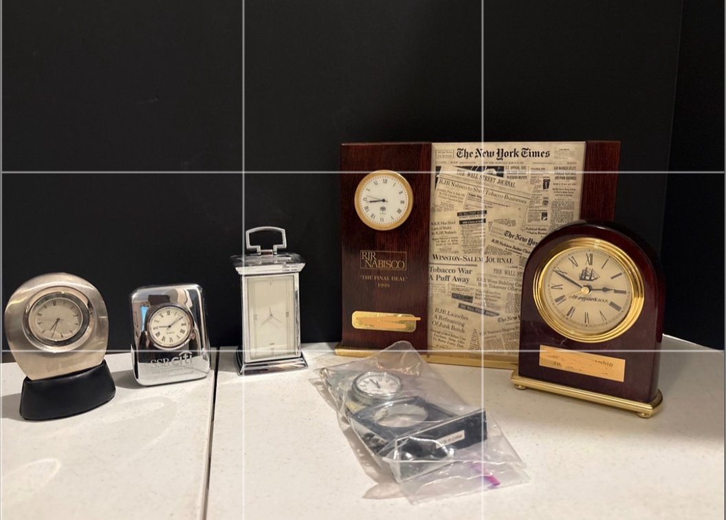 Wood and Metal Desk Clocks