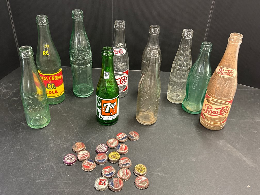 Soda Bottles and Crown Bottle Caps