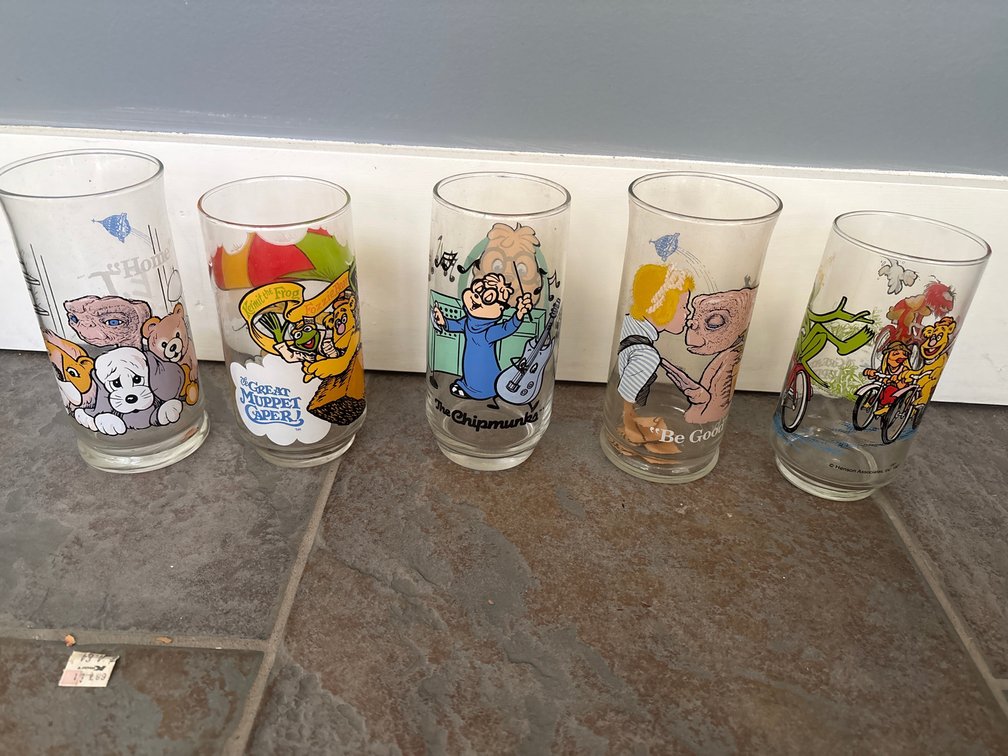 The Great Muppet Caper, The Chipmunks, and E.T. Glass Tumblers
