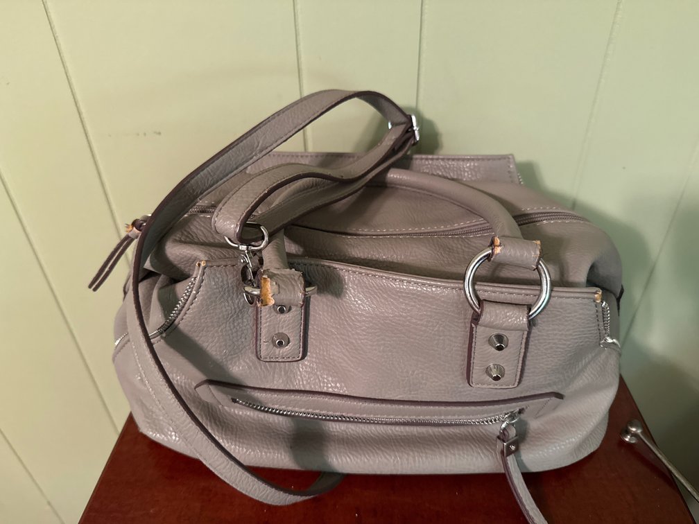 Jessica Simpson Taupe Pebbled Satchel Handbag