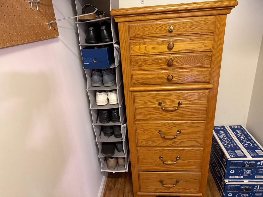 Honey Oak Eight-Drawer Tall Chest of Drawers