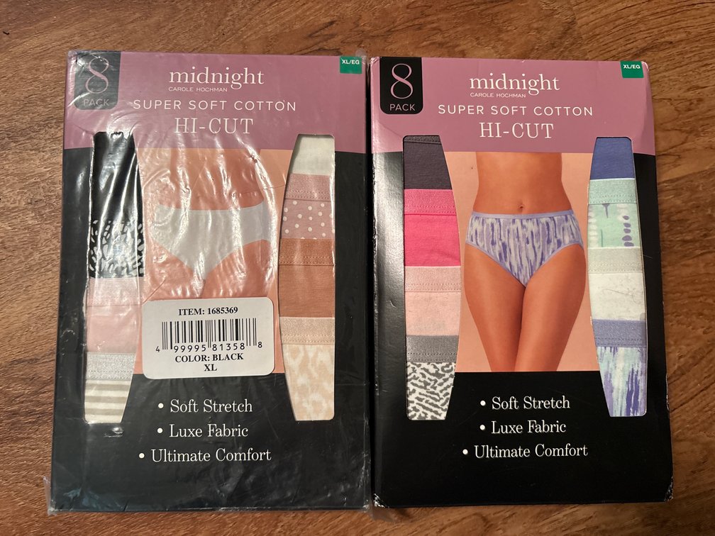 Midnight Carole Hochman Cotton Hi-Cut Underwear 8-Packs