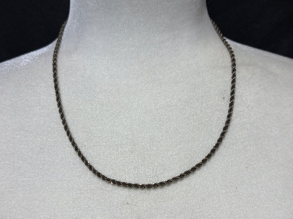 Sterling Silver Twisted Rope Chain Necklace