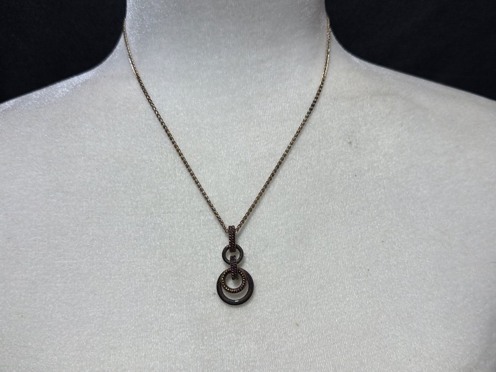 Lorenzo 18K Gold and Sterling Silver Pendant Necklace