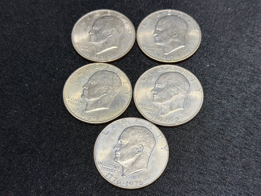 United States Eisenhower Dollar Coins (5)