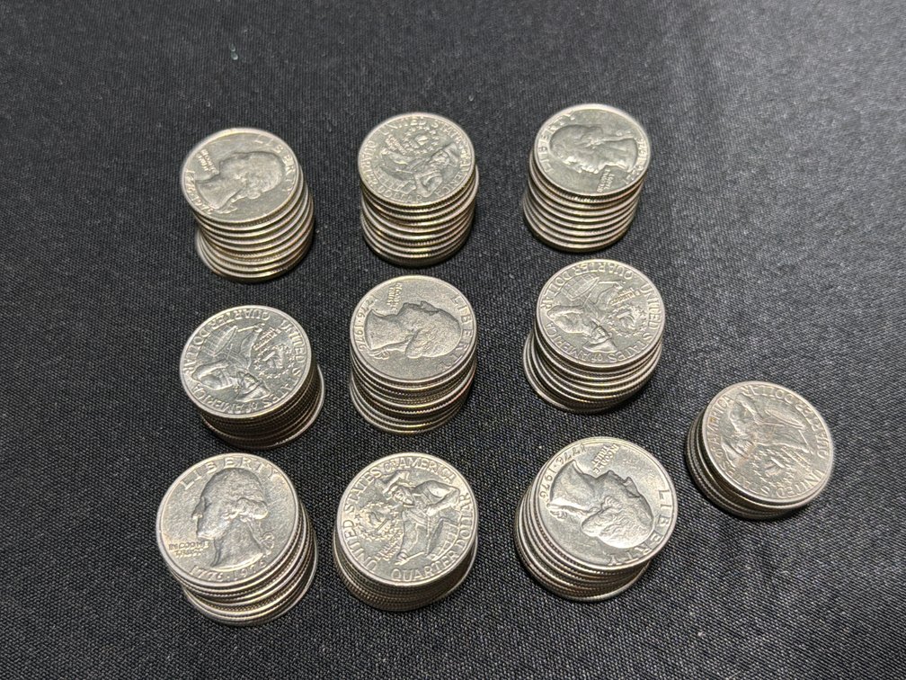 United States 1776-1976 Bicentennial Clad Quarter Dollars (96) Total