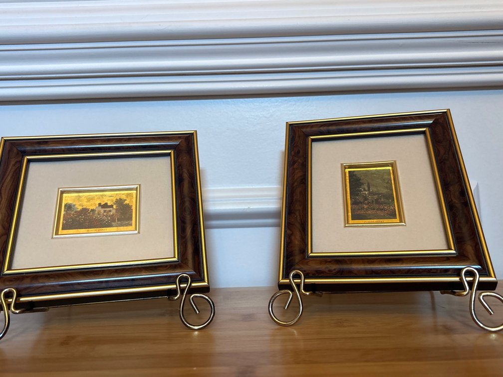 Framed Claude Monet 23-Carat Gold Leaf Miniature Prints