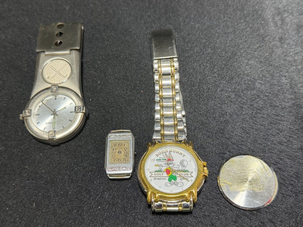 Wristwatch, Money Clip Watch, and Watch Head