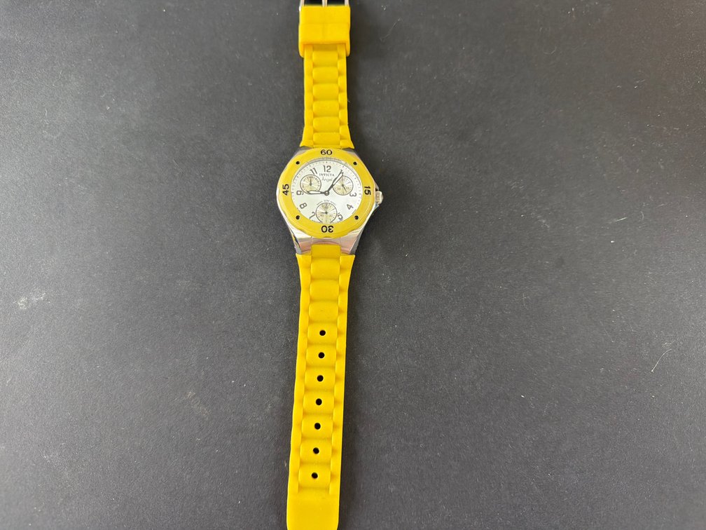 Invicta Angel 0700 Wristwatch with Yellow Silicone Strap