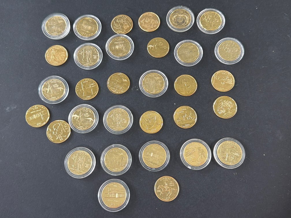 Gold-Plated U.S. 50 State Quarter Coins