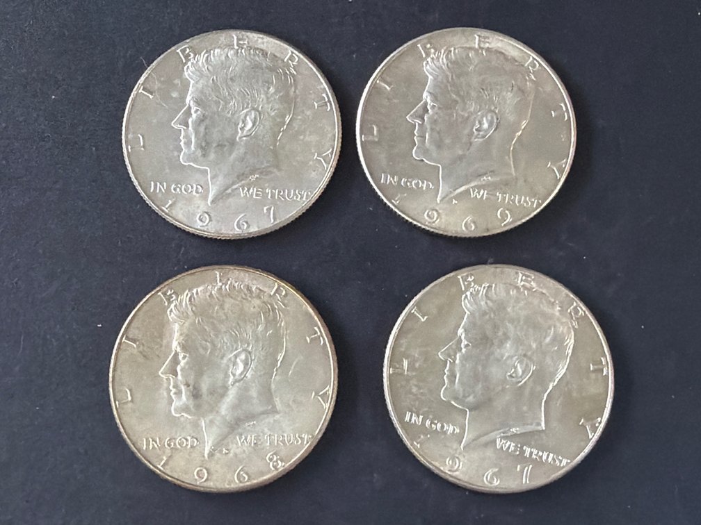 United States Mint Kennedy Half Dollar Coins, 1967-1969