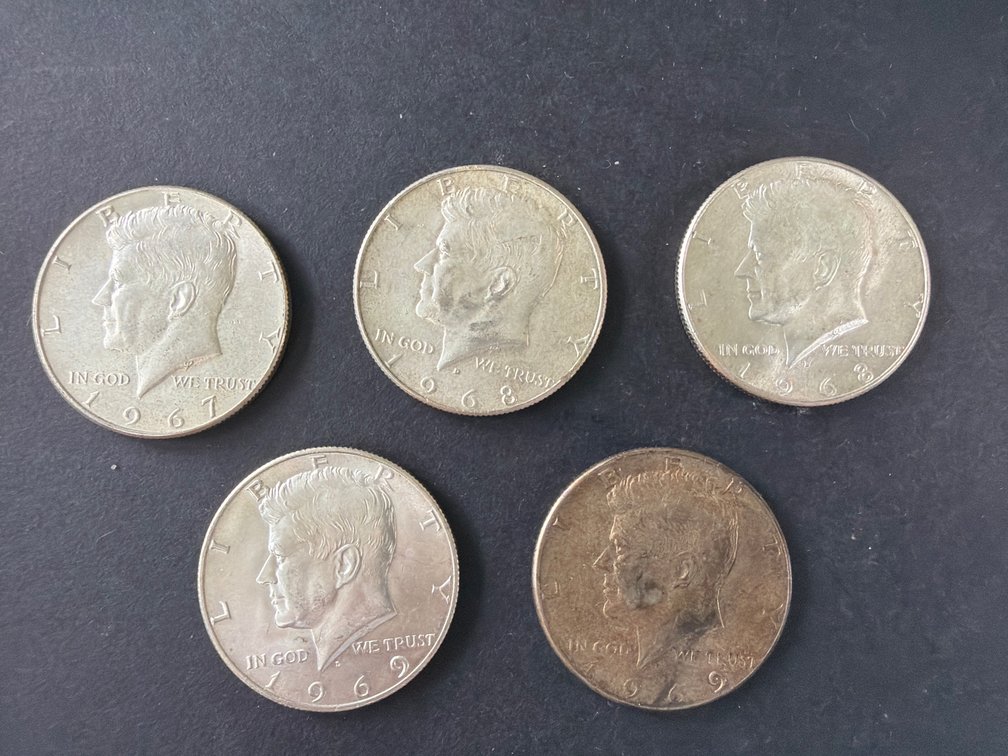 United States Kennedy Half Dollar Coins, 1967-1969