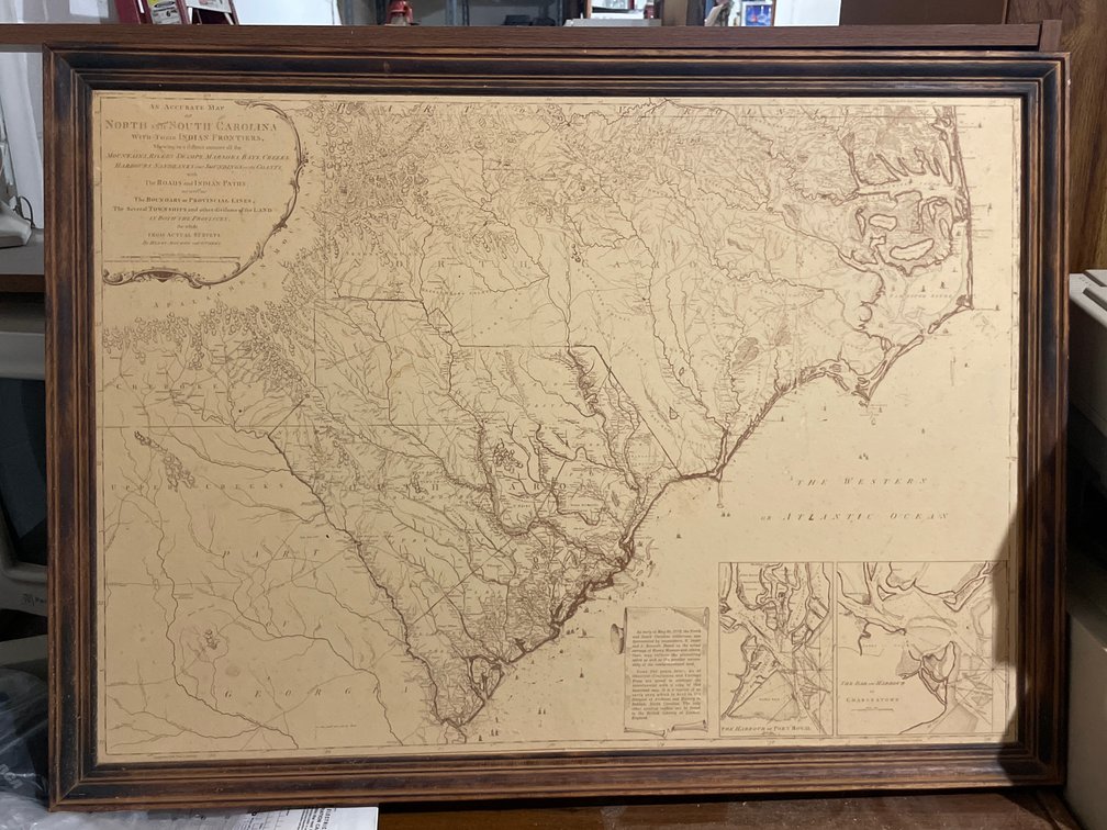 Observer/Craftsman and Vantage Press Framed Carolina Map