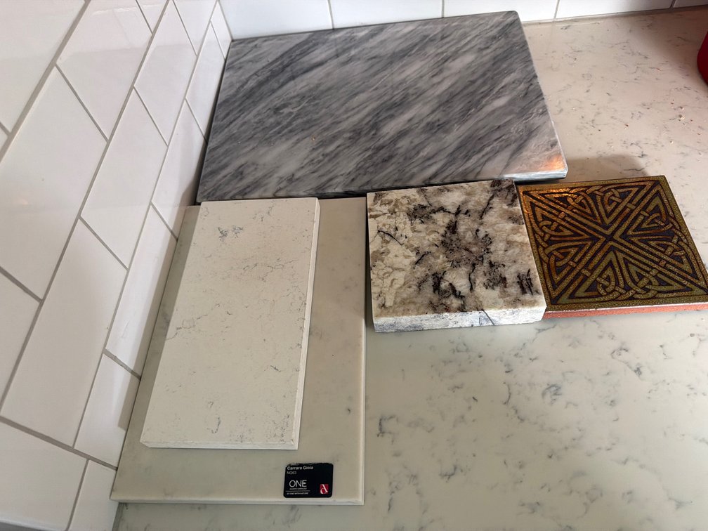Marble, Quartz, and Granite Samples and Decorative Tile