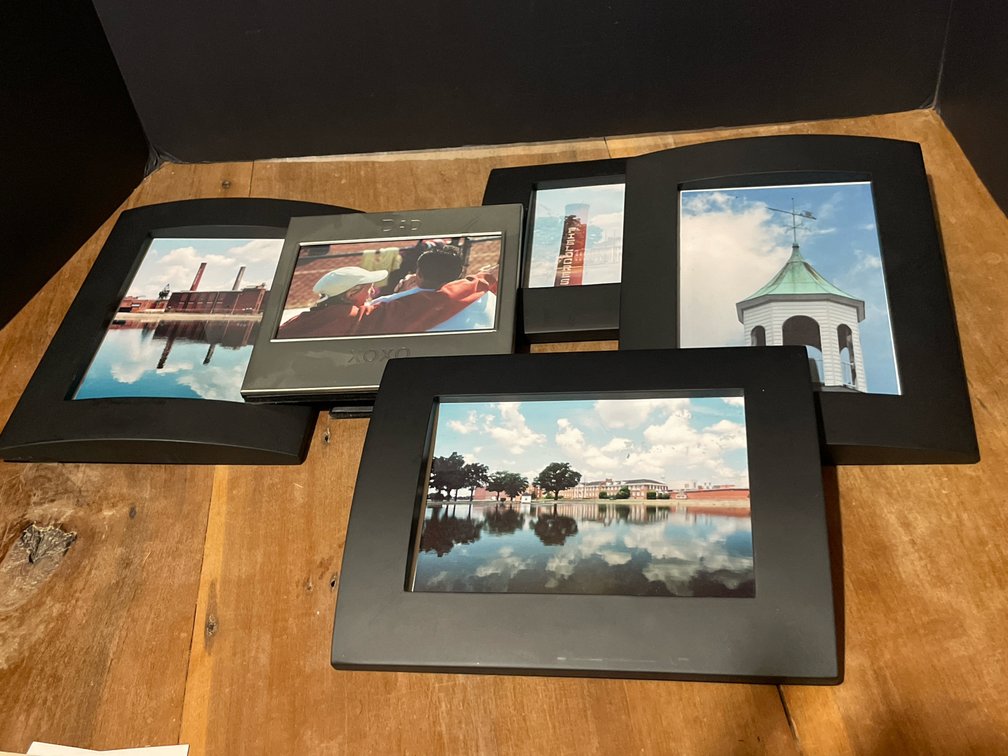 Framed Photographs in Metal and Black Frames