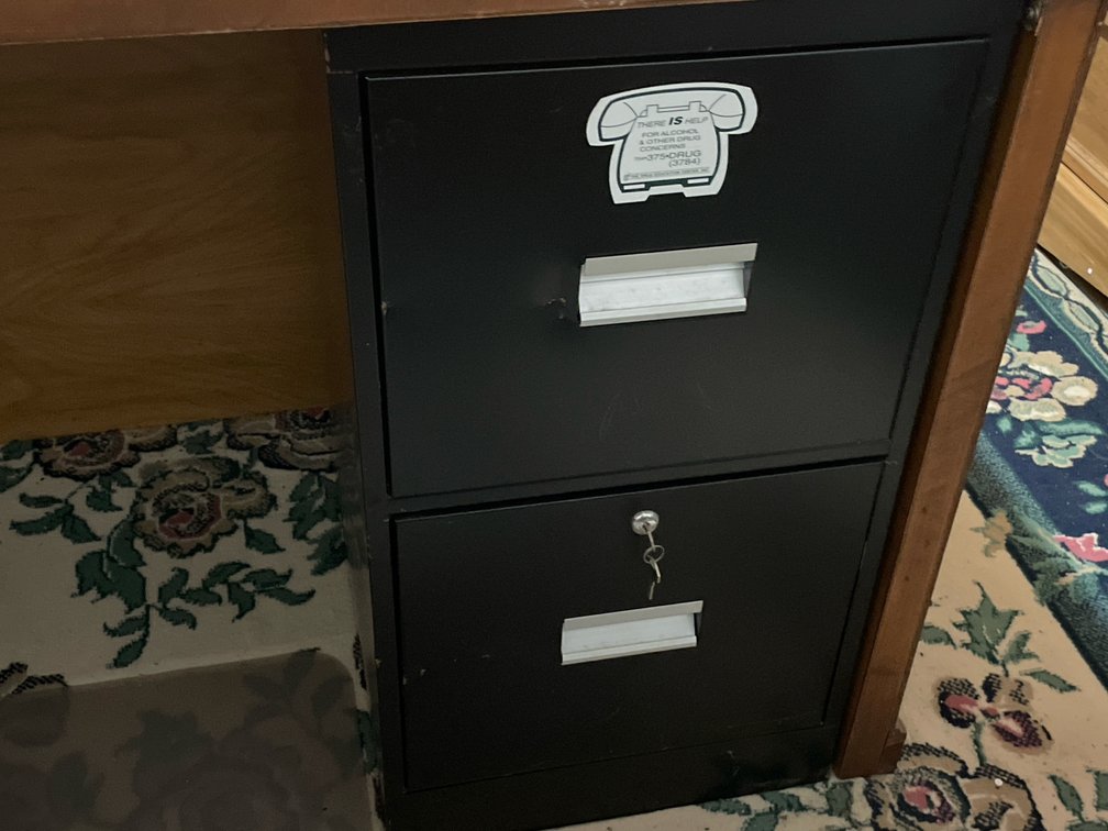 Two-Drawer Metal Filing Cabinet with Key