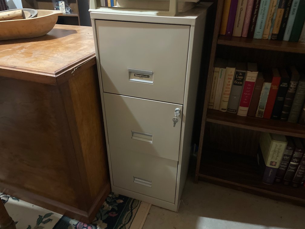 SteelWorks Three-Drawer Metal Filing Cabinet