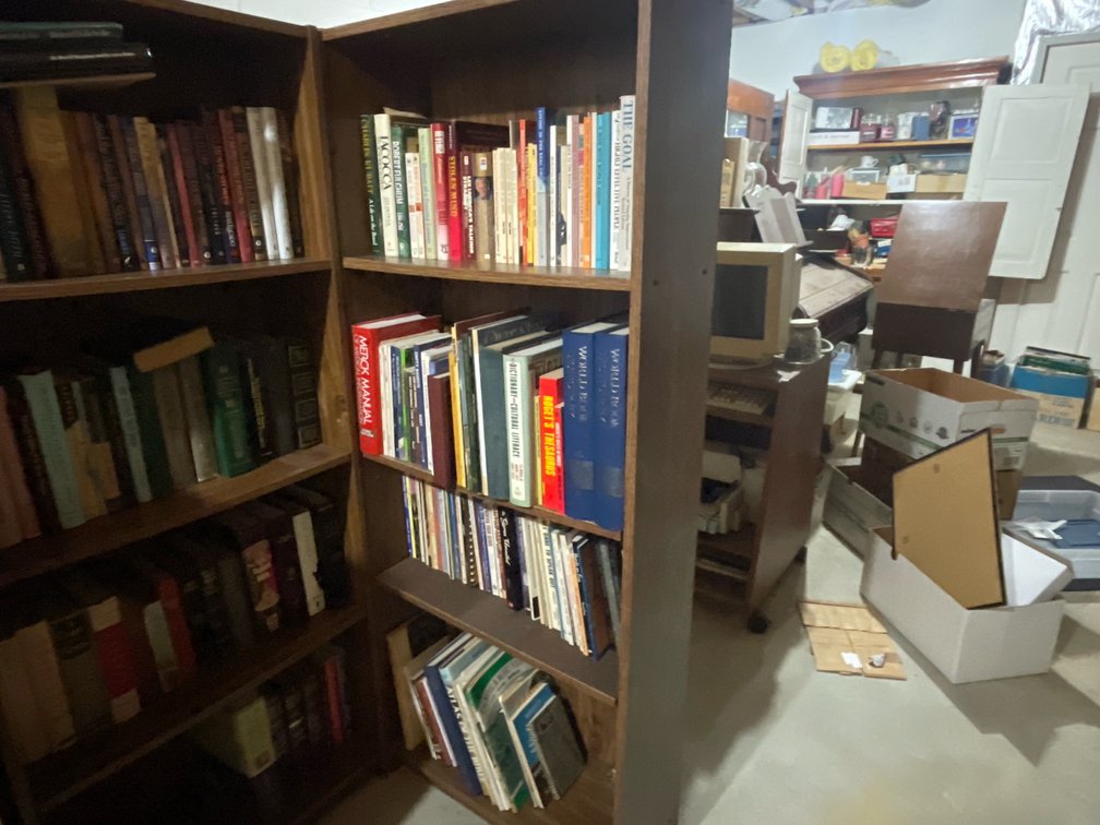 Brown Woodgrain Laminate Multi-Shelf Bookcase