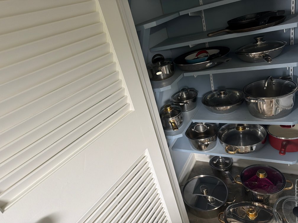 Stainless Steel Cookware, Cast Iron Griddle, and Frying Pans