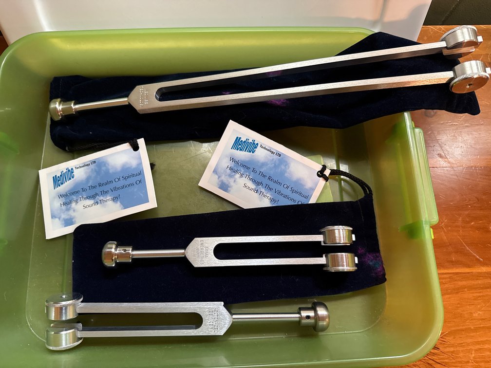 Aluminum Weighted Tuning Forks with Storage Pouches
