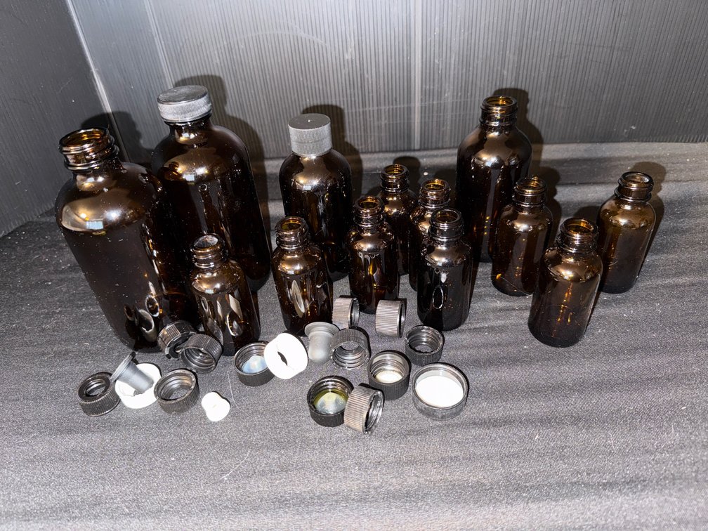 Amber Glass Dropper and Apothecary Bottles with Caps