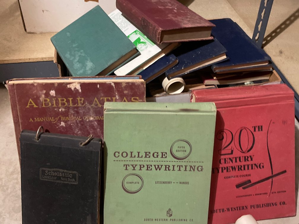 Religious Books, Typewriting Textbooks, Hymnals, and Binder