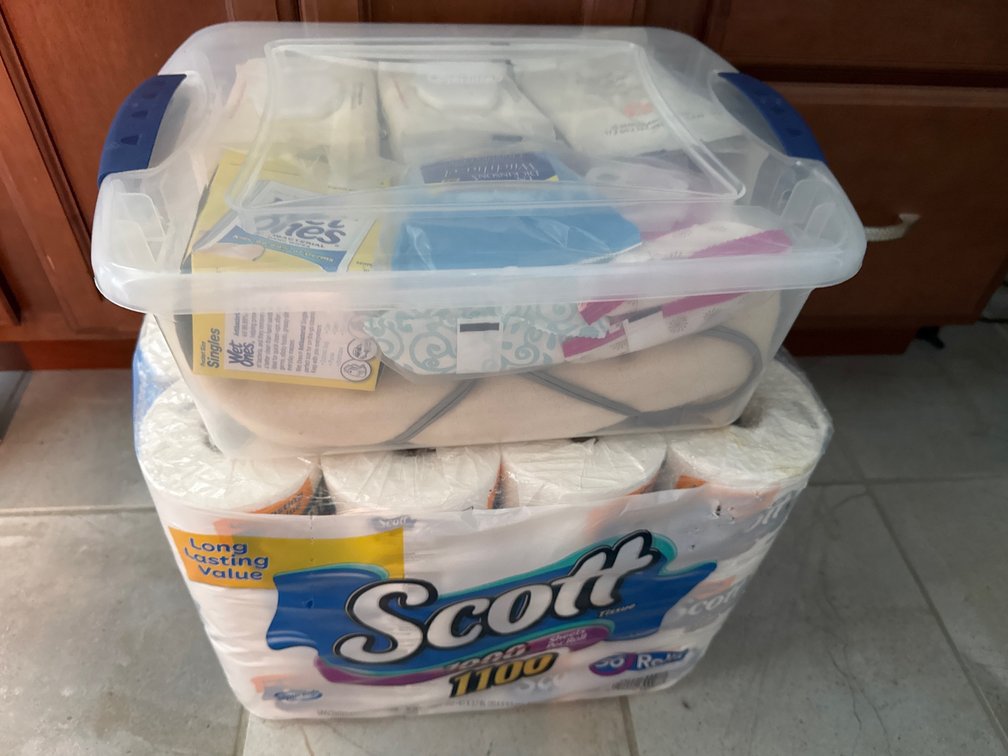 Bathroom Tissue, Personal Care Wipes, and Electric Heating Pad