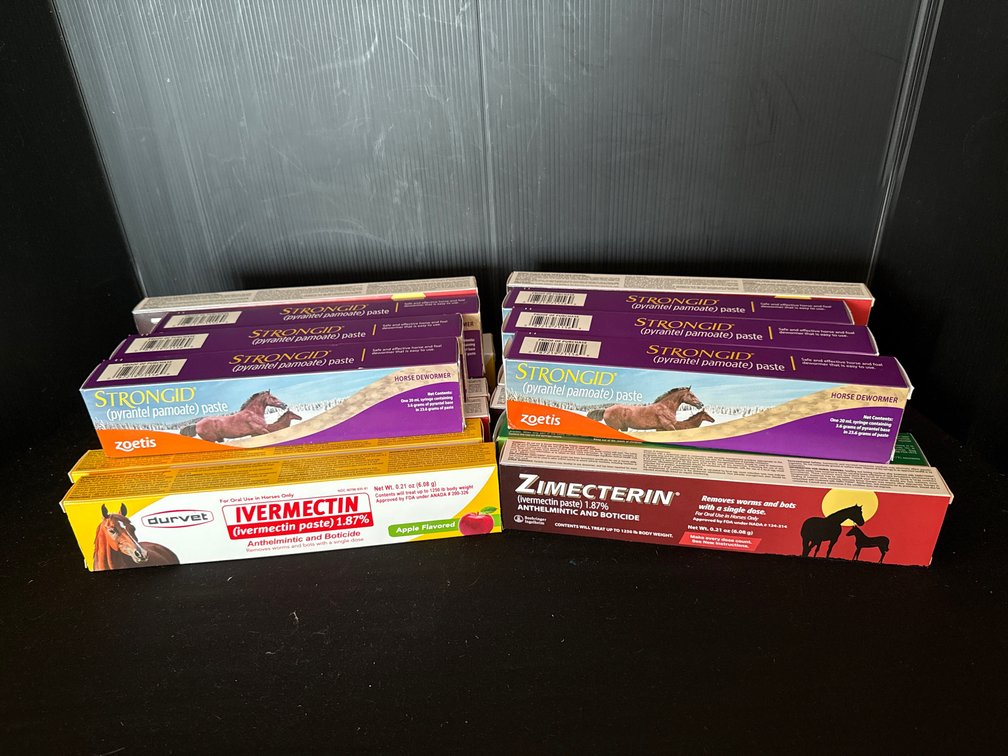 Equine Dewormer Pastes Including Zimecterin, Strongid, and Panacur
