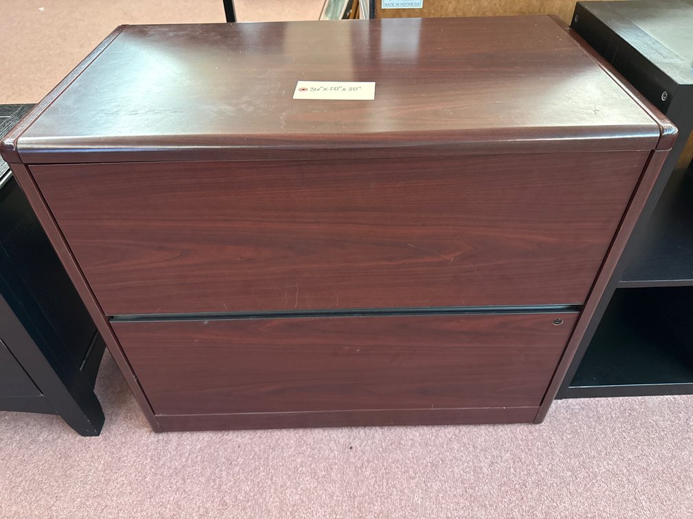 Two-Drawer Woodgrain Laminate Lateral File Cabinet