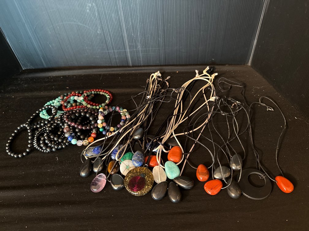 Gemstone Beaded Bracelets and Stone Pendant Necklaces