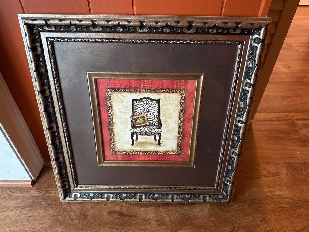 Gregory Gorham Framed Zebra Print Chair Art Print