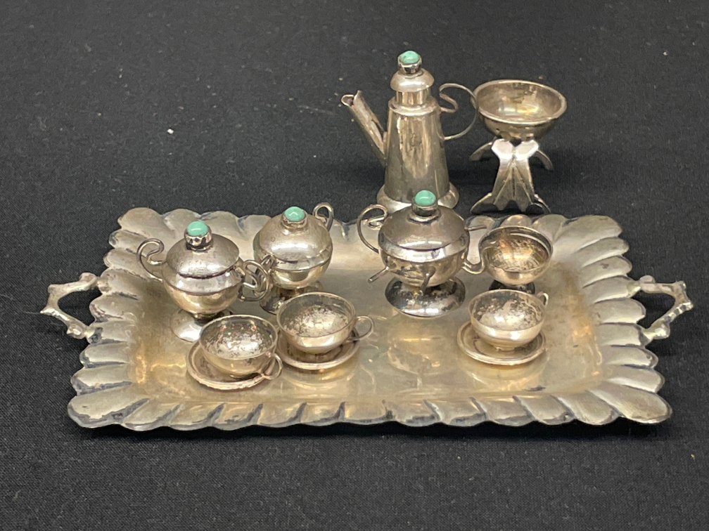 Lermenc Sterling Silver Miniature Tea and Coffee Service