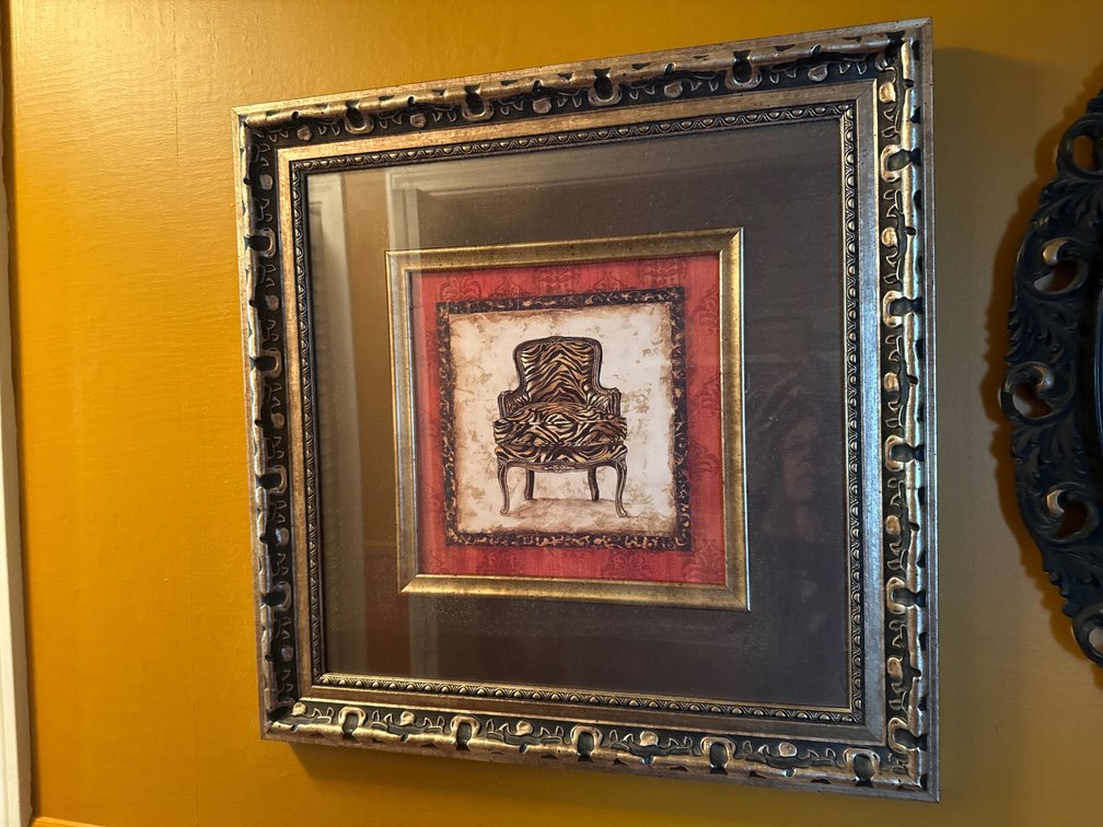 Gregory Gorham Framed Zebra-Print Armchair Art Print