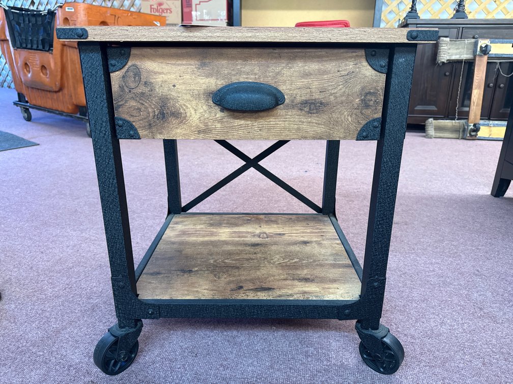 Rustic Rolling End Table