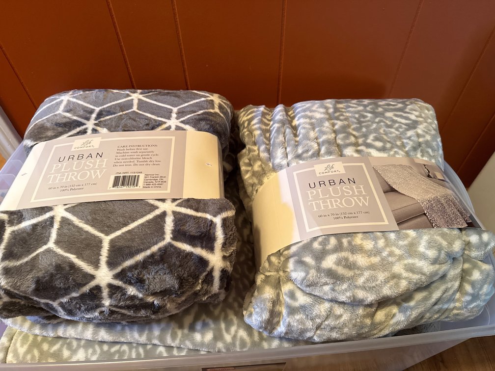 Plush Fleece Throw Blankets and Storage Containers