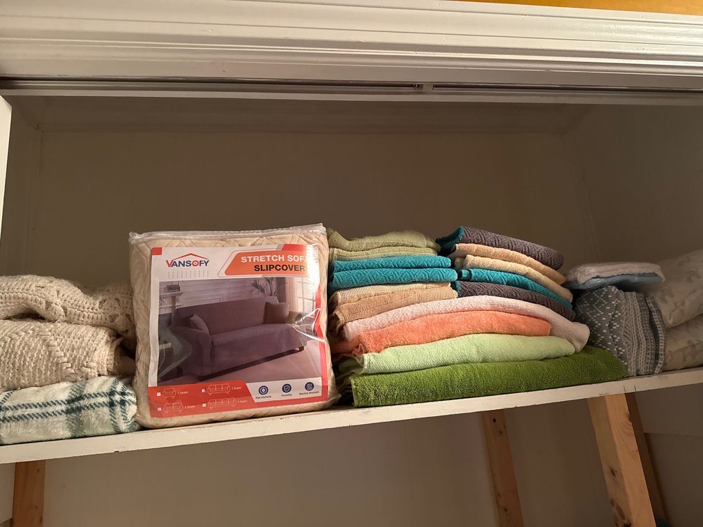 Sofa Slipcover, Towels, Blankets, Pillows, and More