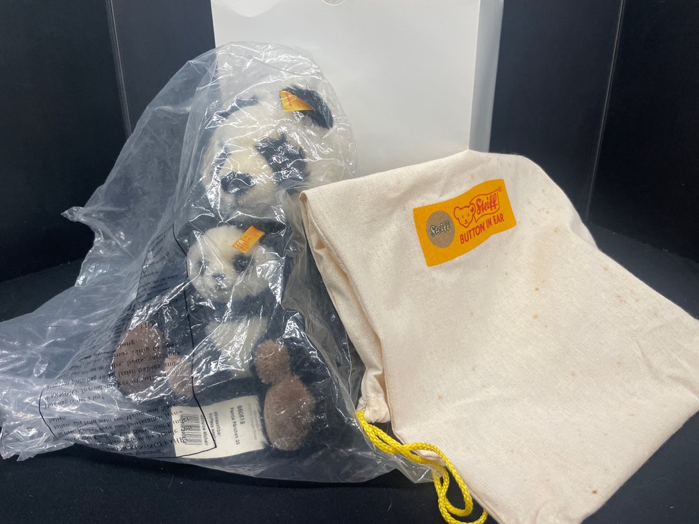 Steiff Panda Pärchen 20 Mohair Plush Panda Bear Set