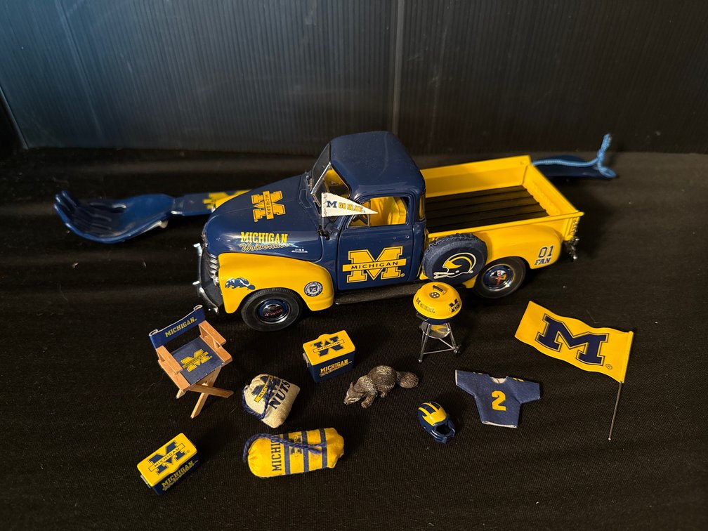 Michigan Wolverines Model Truck, Tailgating Set, and Back Scratcher