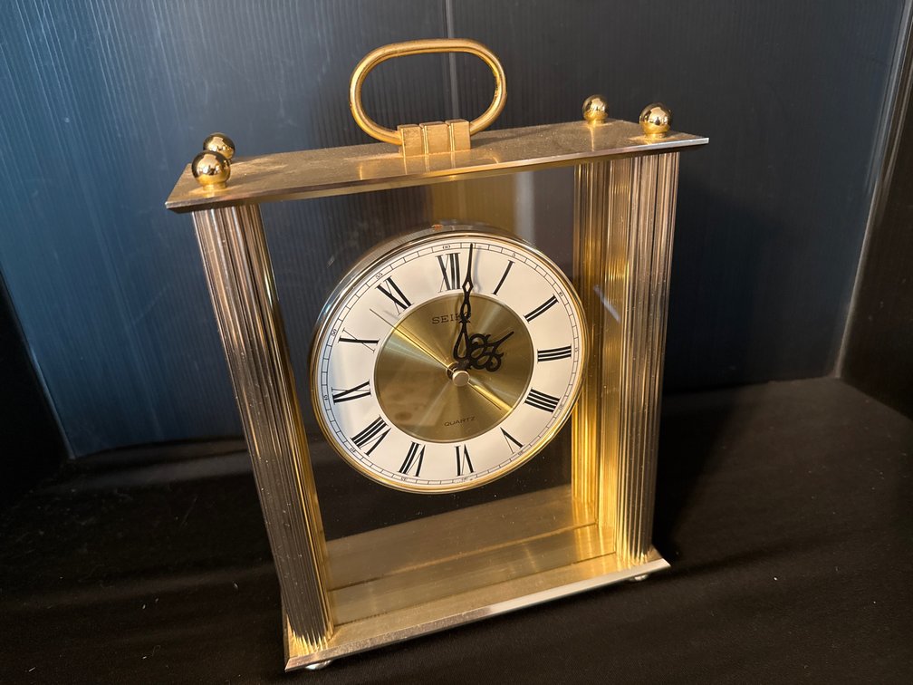 Seiko Ref. QQZ103G Brass-Tone Quartz Carriage Clock